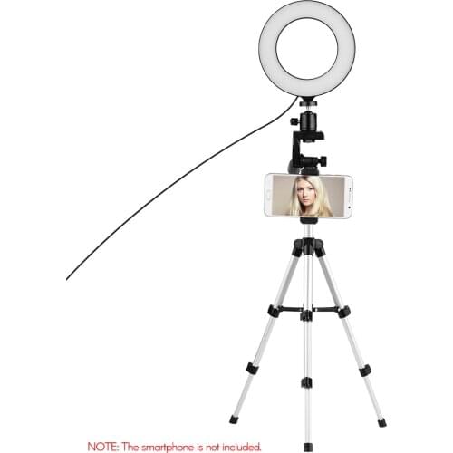 Phone Live Streaming lamp Kit 6.3inch/16cm 2700K~6500K Bi-color Dimmable USB LED Ring Video Light + Tripod + BT Remote Contro