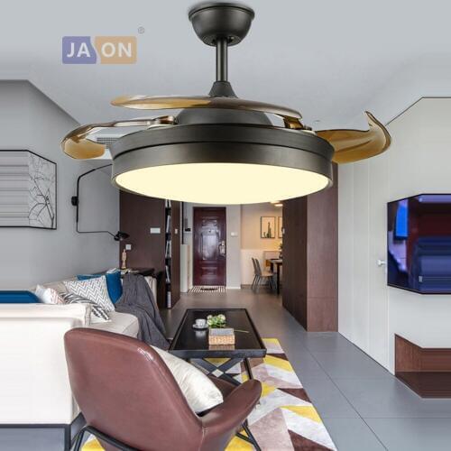 LED Postmodern Alloy Acryl ABS White Black Ceiling Fan.LED Lamp.LED Light.Ceiling Lights.LED Ceiling Light.For Foyer