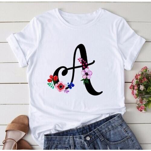 Summer Letter Printed Women T shirt Woman Harajuku Short Sleeved O Neck Tees Shirt Girl Summer Tee Top Femme Tshirt_T-Shirts