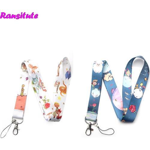 R249 Le Petit Prince Small Fresh Neckband Lanyard Key ID Card Gym Mobile Phone With USB Badge Clip DIY Lanyard Lasso