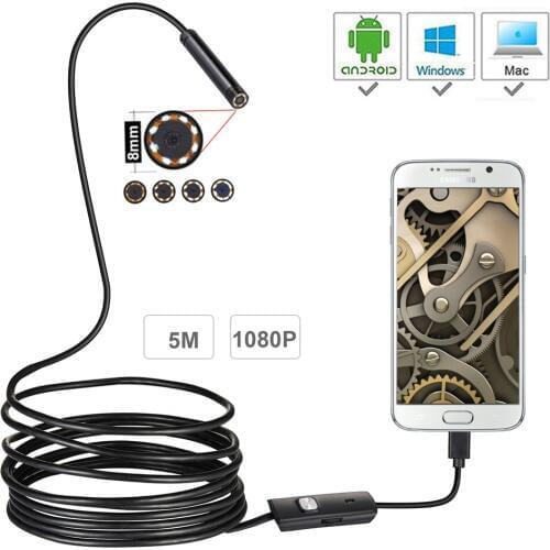 1080P Full HD USB Mini Android Endoscope Camera IP67 1920*1080 1M 2M 5M Micro Inspection Video Camera Snake Borescope Tube