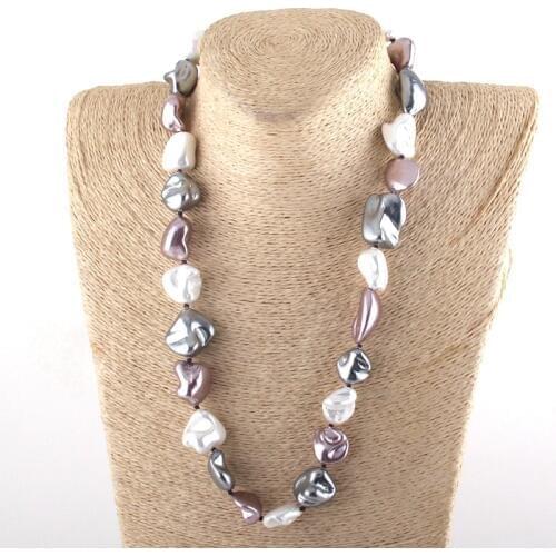 Fashion Bohemian Jewelry Irregular Big Shell Pearl Necklaces For Women Ethnic Torques Necklace