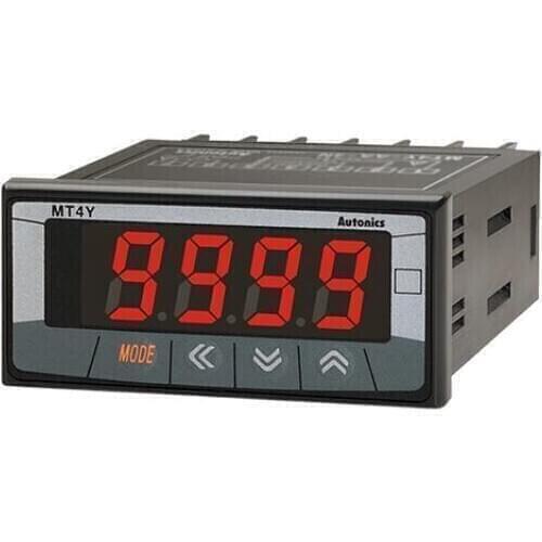 MT4Y-AV-40 Meter, AC Volts, LED, W72xH36mm, 4-Digit, 0-500V Input, Relay Output, 100-240 VAC