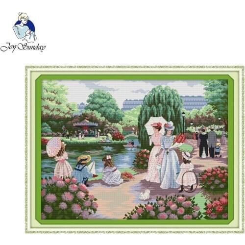 Joy Sunday Embroidery Home Decor Needlework DIY Cross Stitch Set for Embroidery Kit Print Outing Pattern Counted Cross-Stitching