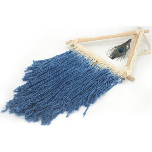 Peacock Feather Macrame Woven Wall Hanging Tapestry Handmade Boho Chic Bohemian