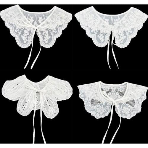 Hollow Lace Chiffon False Collar Sweet Doll Fake Collar Fashionable Decorative Faux Collar Women Detachable Tie