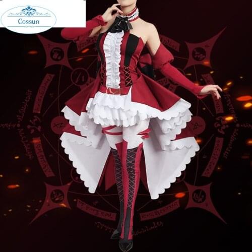 Hot Game Fate/Grand Order FGO Tristan Cosplay Costume The Demon Knight Red Formal Dress Unisex Activity Party Role Play Clothing