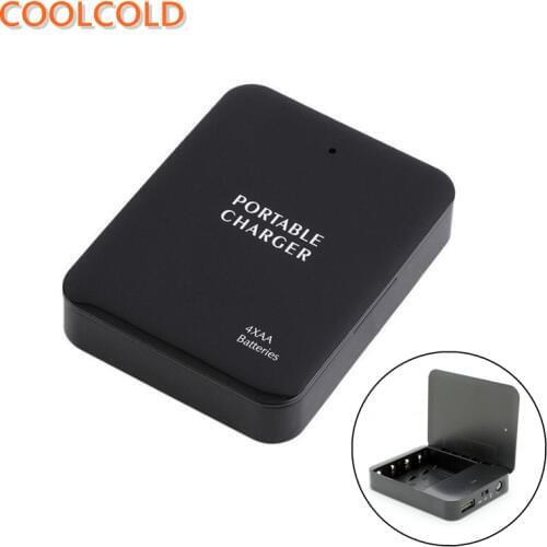 Portable 4 Slots Rechargeable AA Battery Charger USB Battery Chargers for AA Batteries Emergency Power Mobile Phone Charging Box