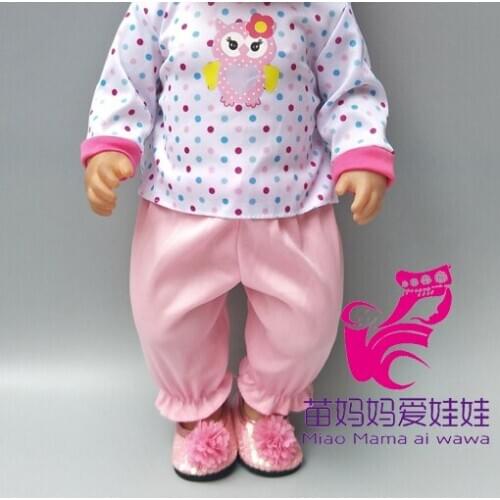 18" baby dolls white dots shirt and pants for 18" 43cm born baby doll wear baby girl birthday gifts