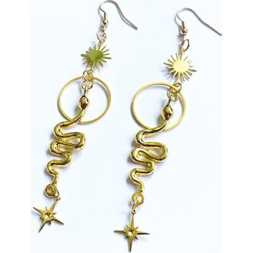 Snake Earrings, Gothic Jewellery, Gothic Jewelry,Serpent Earrings,Gold Snake，Bohemian Style，women Girl Jewelry Gift