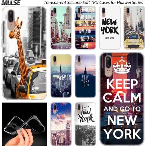 Hot New York City Soft Silicone Case for Huawei P30 P20 P10 P9 P8 Lite 2017 P30 P20 Pro Mini P Smart 2019 Plus Fashion Cover