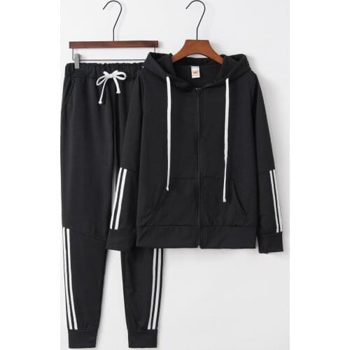 Sport Clothes C Women Gym Wear Sets Solid Running Suit Sportswear Long Sleeve Hooded Fitness Workout Set Hooded Pant Suit