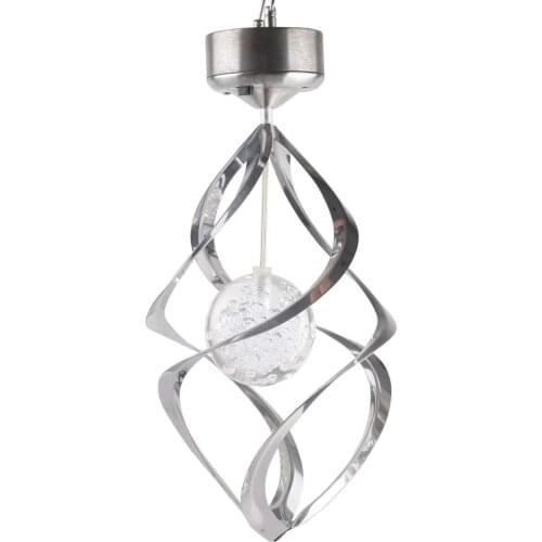 Solar Wind Chime Light, LED Color Changing Hanging Spiral Lamp, Waterproof Rotating Crystal Ball Light