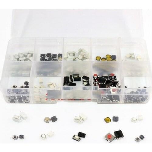 250Pcs 10-Types Tactile Push Button Switch Car Remote Control Keys Button Touch Microswitch