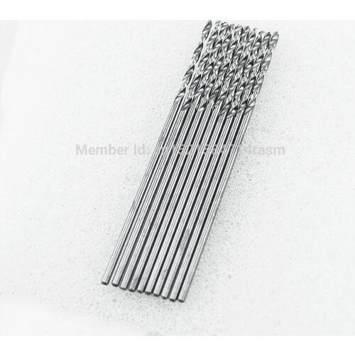 KLOT 10pcs HRC50 Solid Carbide Twist Drill Bit 0.5 0.55 0.6 0.65 0.7 0.75 0.8 0.85 0.9 0.95mm 2-Flute Stub Straight Shank