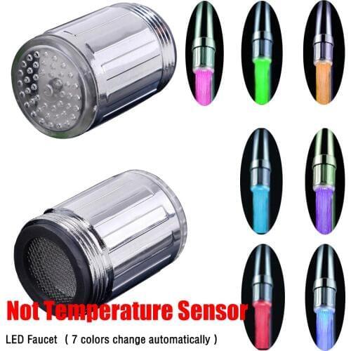 Novelty Light Universal LED Water Faucet Light Waterfall Glow Shower Stream Tap Adapter Kitchen Bathroom Shower Accessories