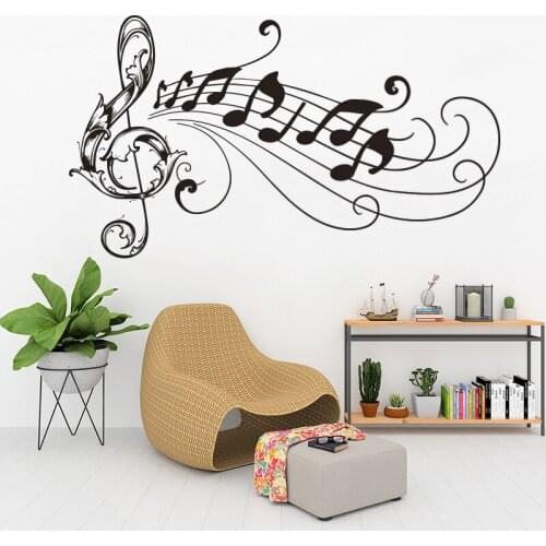 Great Music Note Tabs Vinyl Wall Stickers For Games Room Modern Music Playroom Tabs Note Bedroom Nursery Decoration Decal DW9540