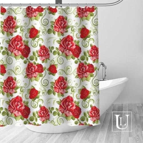 Flower Backdrop Shower Curtains Custom Bathroom Curtain Waterproof Bathroom Fabric Polyester Shower Curtain High Quality