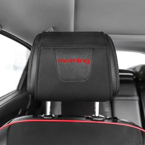 1pc for Kia Morning Car Headrest Protector Case Pu Leather Car Headrest Cover Car Accessories