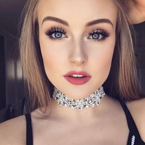 Gold Silver Color Flower Necklace Chokers Female Bling Crystal Clavicle Chain Fashion Luxury Design Jewelry Party