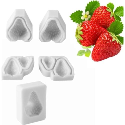 1/2Pcs DIY Strawberry Silicone Cake Fondant Mold Sugarcraft Baking Pastry Tools Chocolate Cupcake Decorating Kitchen Accessories