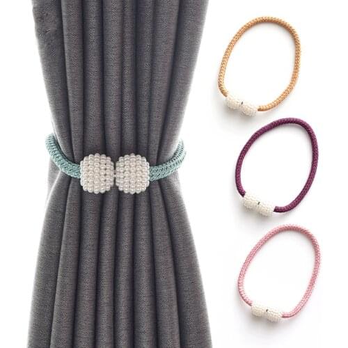 1Pcs Magnetic Curtain Strap With Pearl Buckle Magnet Clip For Curtain Bundle Storage Hanging Belts Rope Accessoires