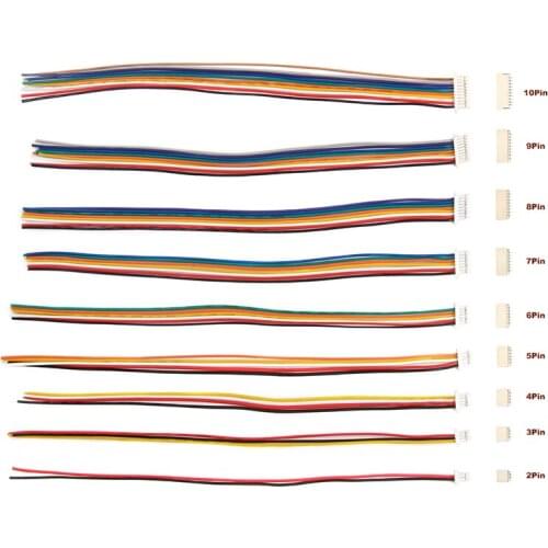 10Set SH-1.0mm 28AWG Wire Connectors 2.54mm 2/3/4/5/6/7/8/9/10Pin Male & Female PCB Connector with 15CM Line