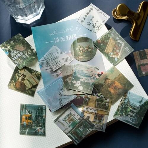 100 pcs/pack Memory series Flowers Background Paper Sticker Decoration Stickers DIY Diary Scrapbooking Label Carft Sticker