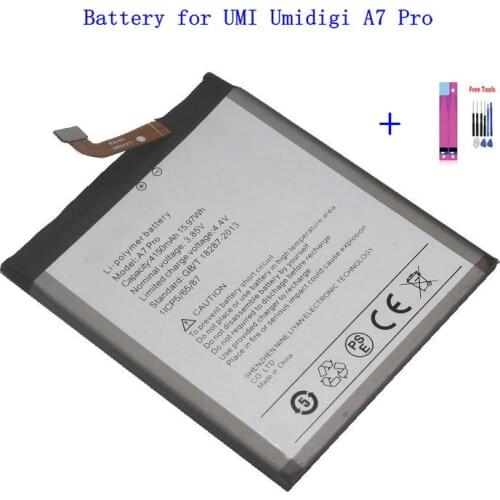 1x 4150mAh 15.97Wh F2 Mobile Phone Replacement Battery For UMI Umidigi A7 Pro A7Pro Batteries + Repair Tool Kits