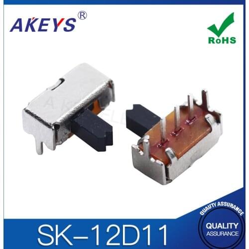 20PCS SK-12D11 1P2T Single pole double throw slide switch side insert type 3 pin with fixed pin