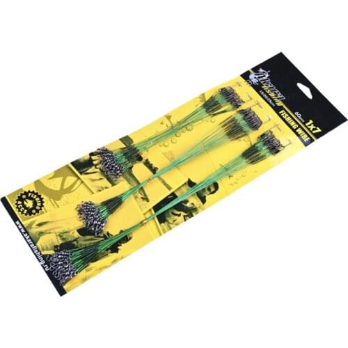 60pcs Nylon coated Steel Fishing rope 15cm 20cm 25cm Leash Swivel Lead Tracking Tools Fish Line