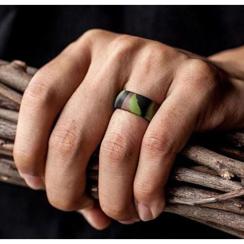 7Pcs Simple and Multi-colored Flexible Silicone Rings Men Women Unisex Exercise Elastic Finger Bands