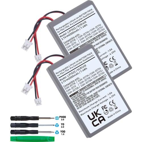 2000mAh LIP1522 KCR1410 Battery for Sony Playstation 4 PS4 PS4 Pro/Slim Dualshock4 Controller CUH-ZCT1E CUH-ZCT1H CUH-ZCT1U