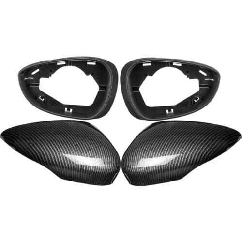 Car ABS Carbon Fibre Rear View Mirror Cover + Wing Mirror Frame for Ford Fiesta MK7 2008 -2017