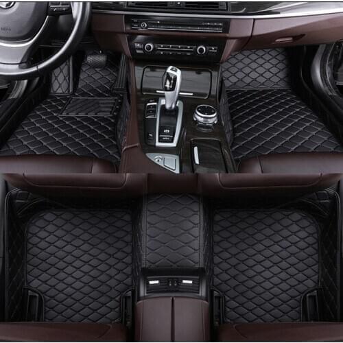 Custom car floor mat for audi A6 Allroad C5 C6 C7 C8 A7 Sportback A6 Avant A1 A2 A3 A4 A6 A8 Q2 Q3 Q5 Q7 carpet Phone pocket