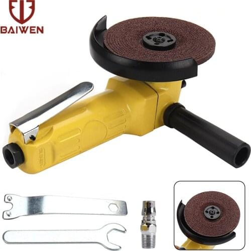 BAIWEN 4 Inch High Speed Pneumatic Angle Grinder Machine Air Grinding Tools with 100mm Polishing Disc for Polishing Cutting Tool