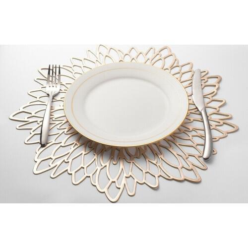 Placemats Table Mat PVC Round Coaster Pads Kitchen Table Dining Insulation Non-slip Mats Home Decorative Wedding Party Table Pad