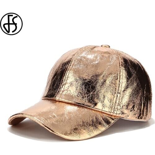 FS Fashion Design Pleated PU Baseball Caps Men Women Streetwear Trend Colorful Laser Cap Snapback Hip Hop Hat Gorra Mujer 2020