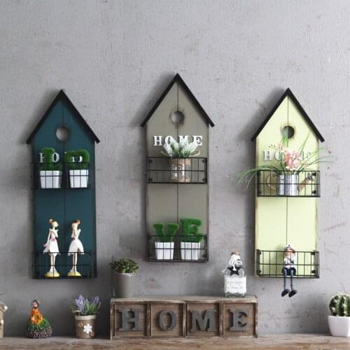 Holders Stacks House-shape Wall Hanging Multi-function Simplicity Lovely Ornaments Screw Embedded