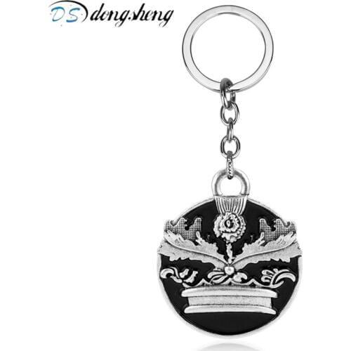 Dongsheng Vintage Scottish National Thistle Silver Color Flower Keychain/Keyring For Men/Women Jewelry