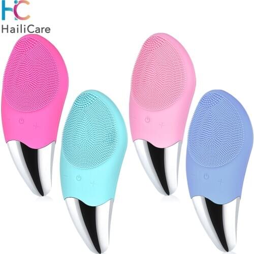 Electric Facial Cleansing Brush Deep Cleaning Blackheads Removal Face Ultrasonic Silicone Beauty Eye Massage Face Cleansing Tool