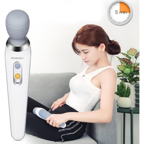 Electric Massager Vibrating Wand Multifunctional Massage Stick Portable USB Charge Smart Muscle Relaxation Stimulator Massager
