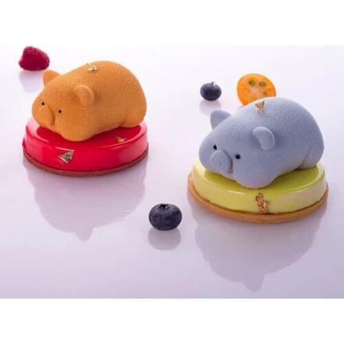 HOT!Little Golden Pig Silicone Cake Mold Mousse DIY Ice Cream Baking Mold Dessert Pudding Panna Cotta Mold Home Baking Mold