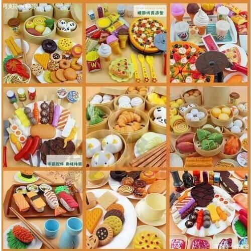 Simulation Child Baby Kid Safe Pretend Play Kithchen Toy Girl Cooking Toys Pizza Hamburger Steamer Buns Dumplings Fast Food Gift