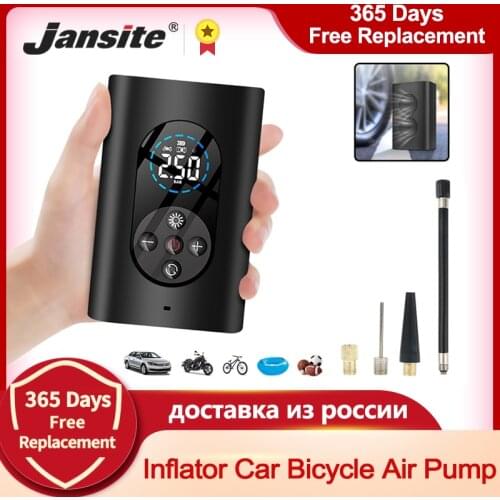 Jansite Car Air Compressor Inflator Pump With LED Lamp 4000mAh Wireless Auto Electric Air Pump For Car Motorcycle Bicycle ball