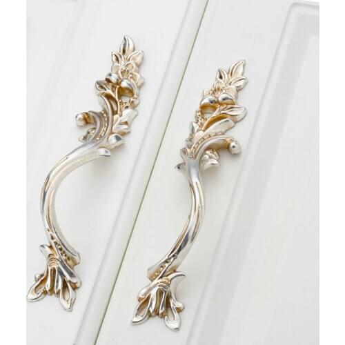 JD Antique European Silver Handle American Simple Garden Handle Wine Drawer Wardrobe Wine Cabinet Knobs And Handles