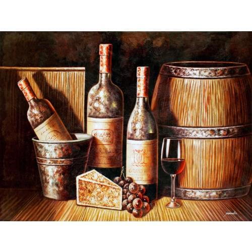 Free shipping lot set red wine bottle oil painting still life wine cellar scenery canvas printings on canvas decoration picture