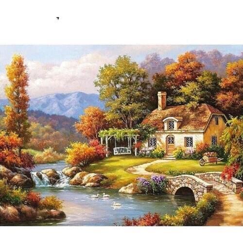 Lake House Paintings By Numbers DIY Pictures Oil Coloring By Numbers Set Gift Drawing By Numbers Canvas Decor New Arrivals
