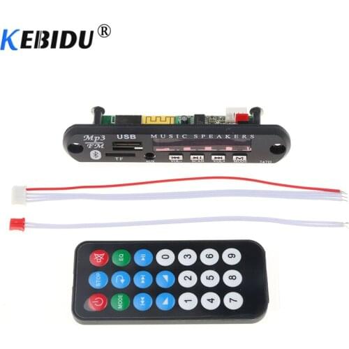 Kebidu Wireless Bluetooth 12V MP3 WMA Decoder Board For Car accessories With Audio Module USB TF Radio FM AUX