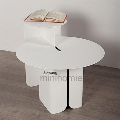 Nordic Round Table Modern Minimalist Mediterranean Luxury Iron Living Room Sofa Decorative Side Table Design Sofa Corners mc